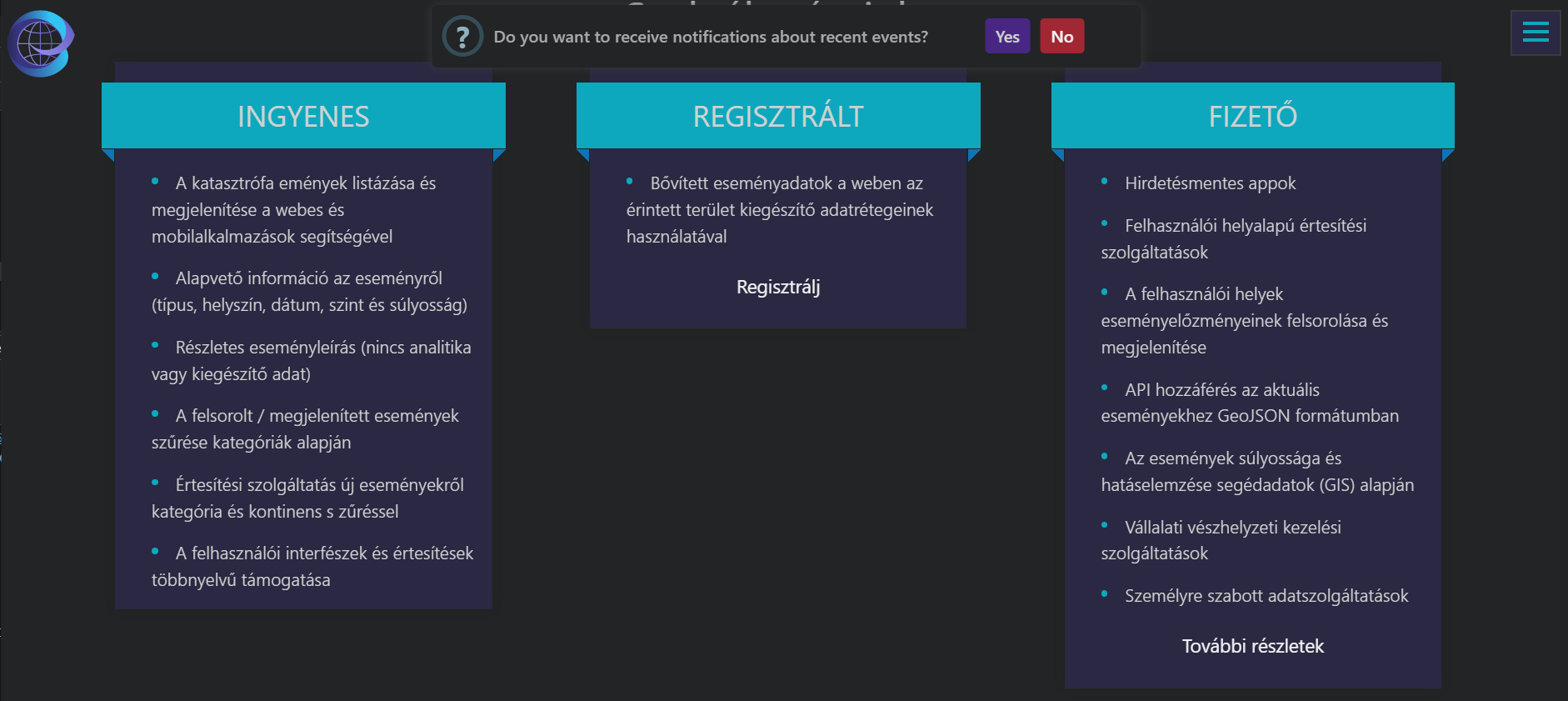 Screenshot of the EDIS website